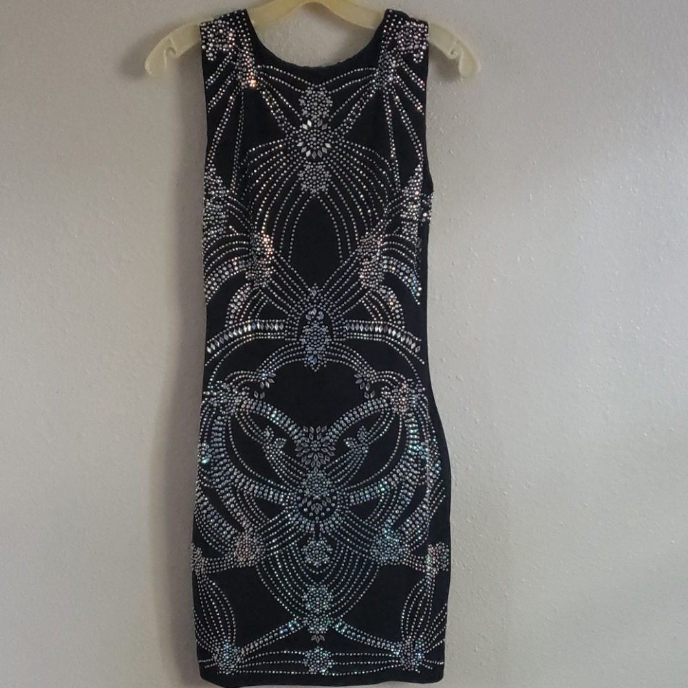 BANJULE Iridescent Rhinestone Dress